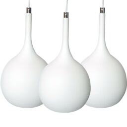 Loops Hanging Ceiling Pendant Light 3x Matt White & Copper Kitchen Lamp Built in LED - thumbnail 1