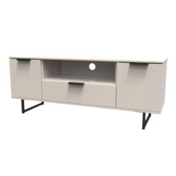 Ready Assembled 2 U Fuji 2 Door 1 Drawer Wide TV Unit (Ready Assembled) in Stone - thumbnail 4