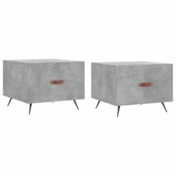Berkfield Home Decorative Coffee Tables 2 pcs Concrete Grey 50x50x40 cm Engineer - Size: 50 x 50 x 40 cm - thumbnail 3