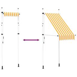 Berkfield Home Manual Retractable Awning 100 cm Orange & White Stripes - thumbnail 6