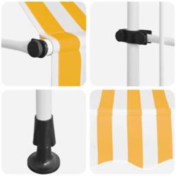Berkfield Home Manual Retractable Awning 100 cm Orange & White Stripes - thumbnail 7