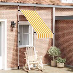 Berkfield Home Manual Retractable Awning 100 cm Orange & White Stripes - thumbnail 2