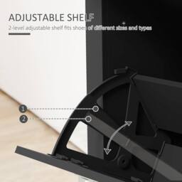 Wyld Haus Resuka Black Slim 2 Drawer Shoe Cabinet MDF Holds 6 to 12 Pairs - thumbnail 6