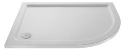 Balterley Premium Slip Resistant Offset Quadrant Shower Tray Right Hand - Anti-Slip Stone Bathroom Base in White