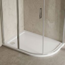 Balterley Premium Slip Resistant Offset Quadrant Shower Tray Right Hand - Anti-Slip Stone Bathroom Base in White - thumbnail 6