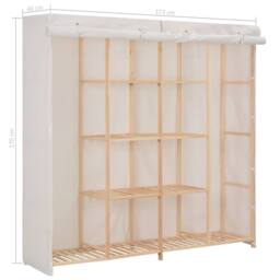 Berkfield Home Wardrobe White 173x40x170 cm Fabric - Size: 173 x 40 x 170 cm - thumbnail 6