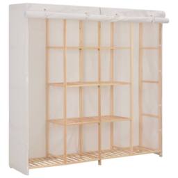 Berkfield Home Wardrobe White 173x40x170 cm Fabric - Size: 173 x 40 x 170 cm - thumbnail 2