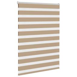 Berkfield Home Elegant Zebra Blind Sand Brown 110x100 cm Fabric Width 105.9 cm P in Tan - thumbnail 1