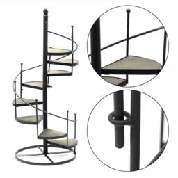 Kelvenix 8 Tiers Spiral Staircase Plant Stand Metal Flower Pot in Black - Size: 0.6m2 - thumbnail 4