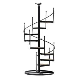 Kelvenix 8 Tiers Spiral Staircase Plant Stand Metal Flower Pot in Black - Size: 0.6m2 - thumbnail 1