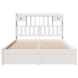 Berkfield Home Bookcase Bed without Mattress White 150x200cm King Size Solid Wood Pine - thumbnail 4