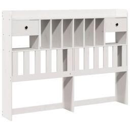 Berkfield Home Bookcase Bed without Mattress White 150x200cm King Size Solid Wood Pine - thumbnail 6