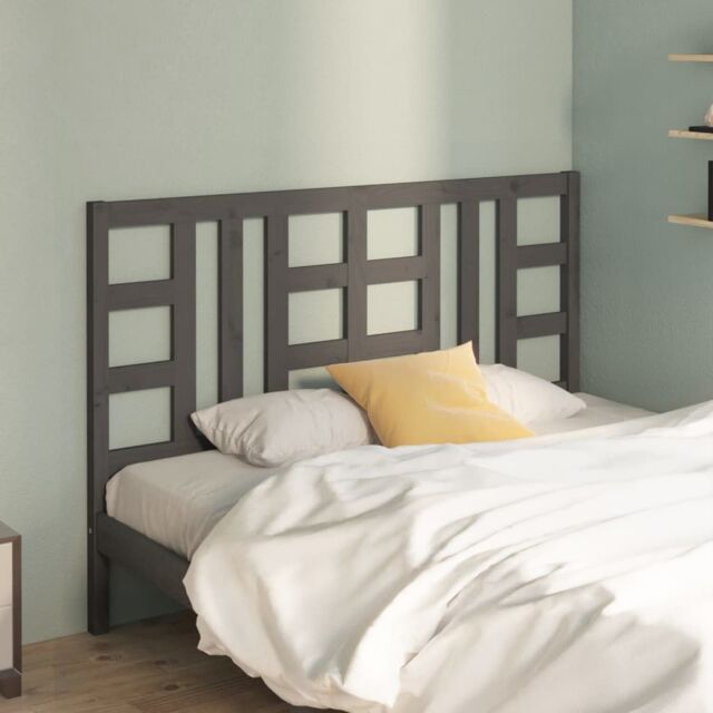 Berkfield Home Bed Headboard Grey 166x4x100 cm Solid Wood Pine - Size: 166 x 4 x 100 cm - image 1