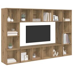 Berkfield Home TV Cabinet 4 pcs Brown 37 x 37 x 142.5 cm Engineered wood - thumbnail 3