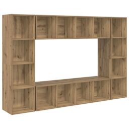 Berkfield Home TV Cabinet 4 pcs Brown 37 x 37 x 142.5 cm Engineered wood - thumbnail 2