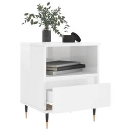 Berkfield Home Bedside Cabinets 2 pcs High Gloss White 40x35x50 cm Engineered Wood - Size: 40 x 35 x 50 cm - thumbnail 4