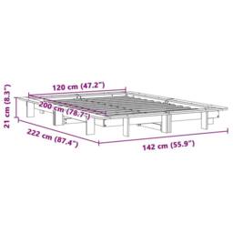 Berkfield Home Modern Bed Frame without Mattress Wax Brown 120x200 cm Solid Wood Pine - Size: Small Double - thumbnail 9