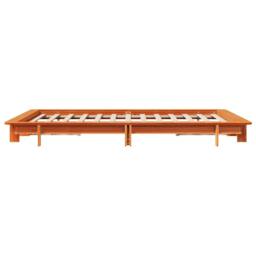 Berkfield Home Modern Bed Frame without Mattress Wax Brown 120x200 cm Solid Wood Pine - Size: Small Double - thumbnail 5