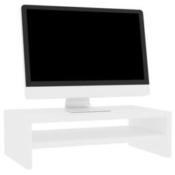 Berkfield Home Monitor Stand White 42x24x13 cm Engineered Wood - Size: 42 x 24 x 13 cm - thumbnail 3