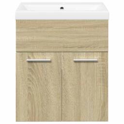 Berkfield Home 2 Piece Bathroom Furniture Set Sonoma Oak Engineered Wood in Light Brown - thumbnail 5
