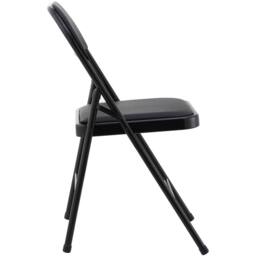 VOGREX 3 PU Folding Chairs Metal Frame Black - thumbnail 3