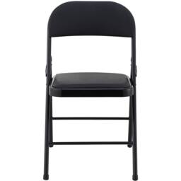 VOGREX 3 PU Folding Chairs Metal Frame Black - thumbnail 4