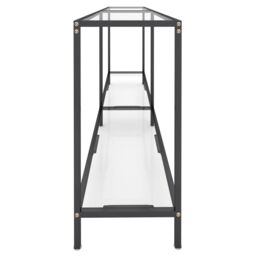 Berkfield Home Console Table Transparent 180x35x75.5 cm Tempered Glass in Clear - thumbnail 4