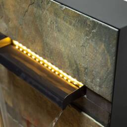Primrose Alhambra Zinc & Stone Water Feature with LEDs Self Contained 100cm in Dark Grey - thumbnail 4