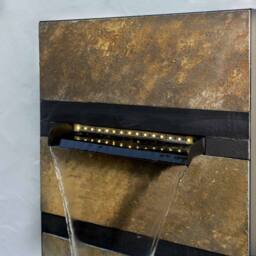 Primrose Alhambra Zinc & Stone Water Feature with LEDs Self Contained 100cm in Dark Grey - thumbnail 5