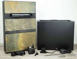 Primrose Alhambra Zinc & Stone Water Feature with LEDs Self Contained 100cm in Dark Grey - thumbnail 7