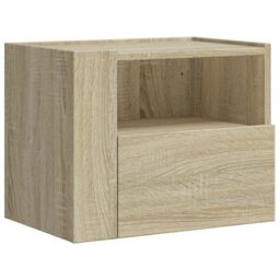 Berkfield Home Wall-mounted Bedside Cabinet Sonoma Oak 45x30x35 cm in Brown - Size: 45 x 30 x 35 cm - thumbnail 2