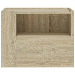 Berkfield Home Wall-mounted Bedside Cabinet Sonoma Oak 45x30x35 cm in Brown - Size: 45 x 30 x 35 cm - thumbnail 4