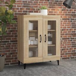 Berkfield Home Sideboard Sonoma Oak 69.5x34x90 cm Engineered Wood in Light Tan - thumbnail 2