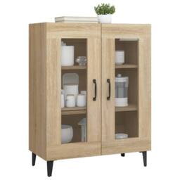 Berkfield Home Sideboard Sonoma Oak 69.5x34x90 cm Engineered Wood in Light Tan - thumbnail 4
