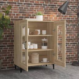 Berkfield Home Sideboard Sonoma Oak 69.5x34x90 cm Engineered Wood in Light Tan - thumbnail 3