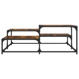 Berkfield Home Durable Coffee Table Smoked Oak 107x107x40 cm Engineered Wood in Brown - Size: 107 x 107 x 40 cm - thumbnail 4