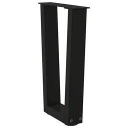 Berkfield Home Dining Table Legs V-Shape 2 pcs Black 38x(42-43.3) cm Steel - thumbnail 4