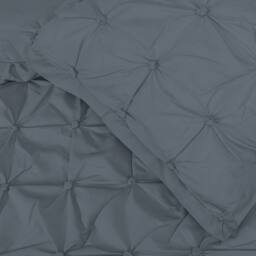 Smart Living Luxury Super Soft Stylish Rouched Pleat Duvet Cover with Pillowcases in Charcoal - Size: Double - thumbnail 5