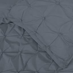 Smart Living Luxury Super Soft Stylish Rouched Pleat Duvet Cover with Pillowcases in Charcoal - Size: Double - thumbnail 3