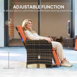 Wyld Haus Haridi 3 Piece Mixed Brown Rattan Bistro Set Orange Cushions Storage - thumbnail 5