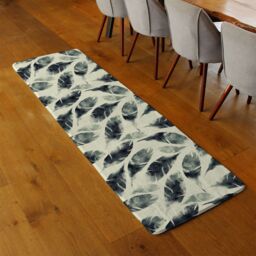 Benjamin Tate Design Feathers Fantastic Birds Seamless Pattern Runner Rug in Natural - Size: 67 cm x 230 cm - thumbnail 2