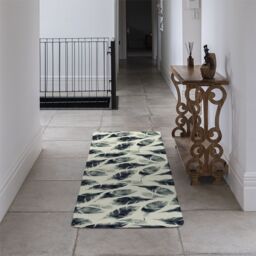 Benjamin Tate Design Feathers Fantastic Birds Seamless Pattern Runner Rug in Natural - Size: 67 cm x 230 cm - thumbnail 3