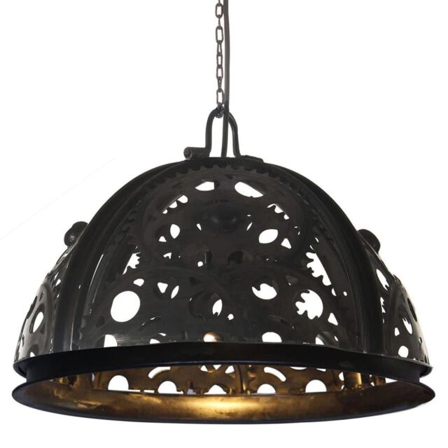 Berkfield Home Industrial Ceiling Lamp in Chain Wheel Design 45 cm E27 in Black - image 1