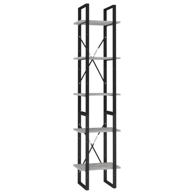 Berkfield Home 5-Tier Book Cabinet Concrete Grey 40x30x175 cm Engineered Wood - Size: 40 x 30 x 175 cm - image 1