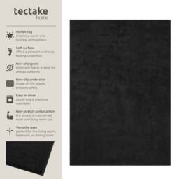tectake Rug Zonelle 200 X 290 Cm - Black - Size: 200 cm x 290 cm - thumbnail 2
