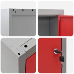 Berkfield Home Tool Cabinet Wall-Mounted Red 50x20x55 cm Steel - Size: 50 x 20 x 55 cm - thumbnail 9