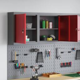 Berkfield Home Tool Cabinet Wall-Mounted Red 50x20x55 cm Steel - Size: 50 x 20 x 55 cm - thumbnail 4
