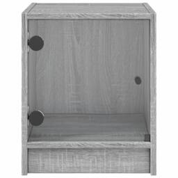 Berkfield Home Bedside Cabinet with Glass Door Grey Sonoma 35x37x42 cm - Size: 35 x 37 x 42 cm - thumbnail 6