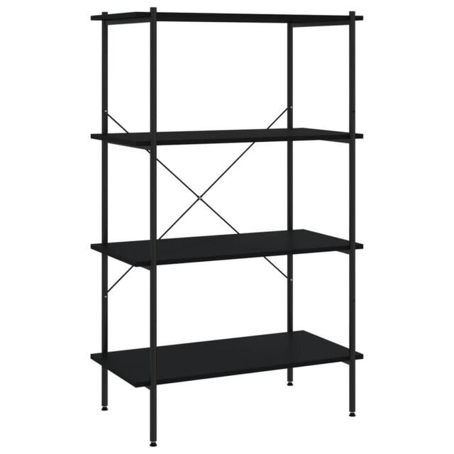 Berkfield Home 4-Tier Shelving Unit Black 80x40x130 cm - Size: 80 x 40 x 130 cm - image 1