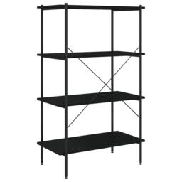Berkfield Home 4-Tier Shelving Unit Black 80x40x130 cm - Size: 80 x 40 x 130 cm - thumbnail 5